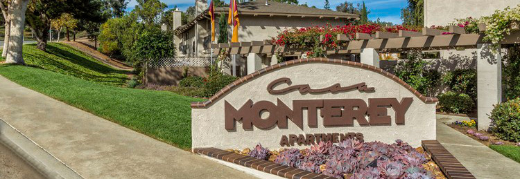 Property monument sign with gorgeous scenery.